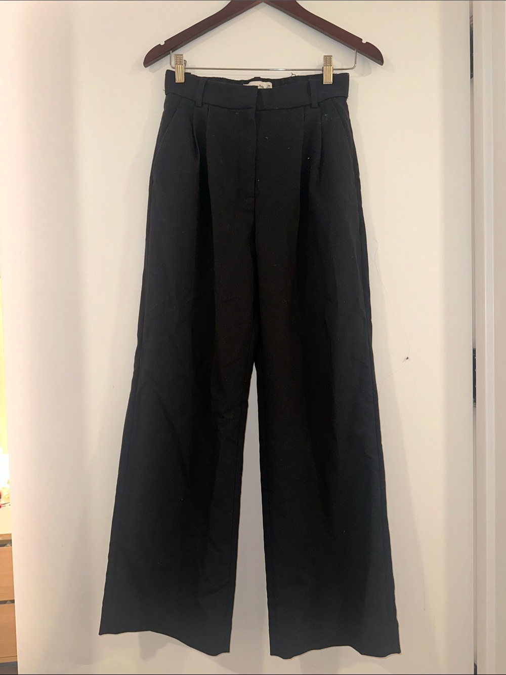 Abercrombie & Fitch Sloane Black Wide-Leg Tailored Pant